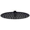 vidaXL Cap de duș tip ploaie rotund, negru, 25 cm, oțel inoxidabil