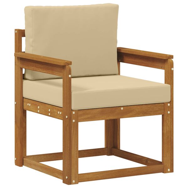 vidaXL Canapea de exterior Lemn de acacia solid și poliester natural