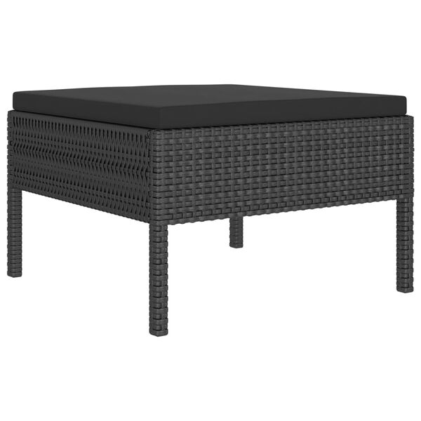 vidaXL Set mobilier de grădină cu perne, 12 piese, negru, poliratan