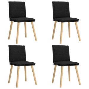 vidaXL Scaune de bucătărie, 4 buc., negru, material textil