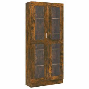vidaXL Dulap vitrină stejar fumuriu 82,5x30,5x185 cm lemn prelucrat