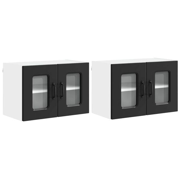 vidaXL Dulap de bucătărie Kalmar 2 pcs Negru 60 x 31 x 40 cm