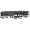 vidaXL Set de canapele pentru grădină 7 buc. Negru Aluminiu