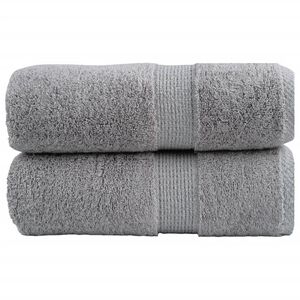 vidaXL Prosoape de baie premium, SOLUND, 2 buc., gri, 30 x 30 cm, 600 g/m&sup2;