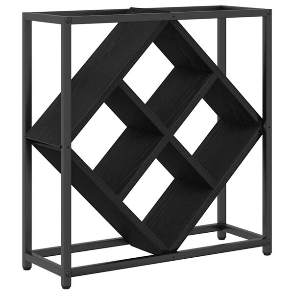 vidaXL Raft pentru vin Stejar Negru 51 x 18 x 52,5 cm Lemn compozit