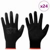 vidaXL Manusi pentru Muncă 24 pcs Negru 7 / S Poliester