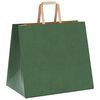 vidaXL Pungi de hârtie 250 buc cu mânere verde 32x22x28 cm