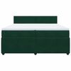 vidaXL Pat box spring cu saltea, verde &icirc;nchis, 200x200 cm, catifea