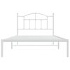 vidaXL Cadru de pat din metal cu tăblie, alb, 107x203 cm