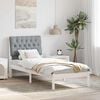 vidaXL Cadru de pat cu tăblie tapițată cu headboard Alb 75 x 190 cm