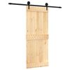 vidaXL Ușă glisantă Natural și Negru 85 x 210 cm Lemn de Pin Solid