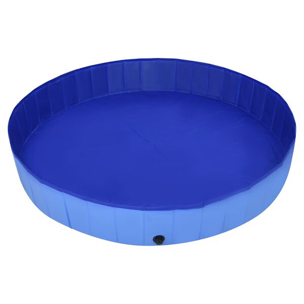 vidaXL Piscină pentru c&acirc;ini pliabilă, albastru, 300 x 40 cm, PVC