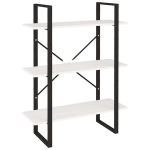 vidaXL Bibliotecă cu 3 rafturi, alb, 80x30x105 cm, lemn masiv de pin