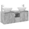 vidaXL Set dulap baie 3 buc. Gri Beton 49,5 x 44,5 x 65 cm