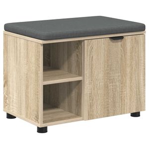 vidaXL Bancă pentru hol cu pernă Simplu Stejar Sonoma 60 x 38 x 46 cm