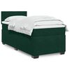 vidaXL Pat box spring cu saltea, verde &icirc;nchis, 100x200 cm, catifea