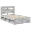 vidaXL Cadru de pat cu headboard Beton 120 x 190 cm Lemn de pin masiv