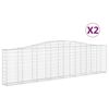 vidaXL Coșuri gabion arcuite 2 buc, 400x30x100/120 cm fier galvanizat