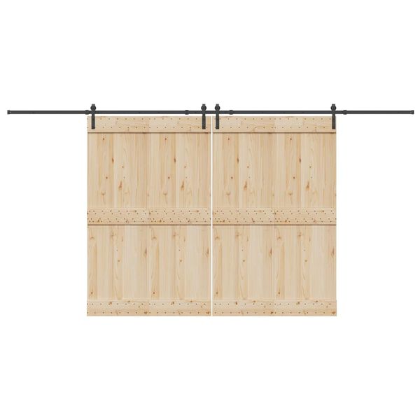 vidaXL Set feronerie pentru uși glisante, negru, 427 cm, oțel