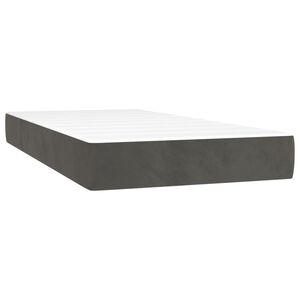 vidaXL Saltea cu arcuri buzunar, fermitate medie, gri &icirc;nchis, 80x200x20 cm, catifea