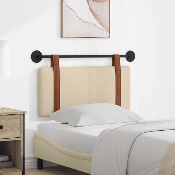 vidaXL Cap de pat suspendat Pe perete Crem 90 x 55 x 5 cm PU antic