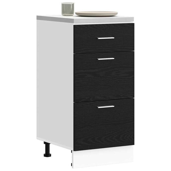 vidaXL Culoar de bază pentru bucătărie Stejar Negru 40 x 46 x 81,5 cm