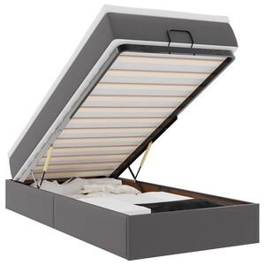 vidaXL Cadru de pat otoman cu saltea gri 100x200cm piele artificială