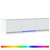 vidaXL Mobilier TV cu LED 140 x 34 x 40 cm Alb Lemn prelucrat