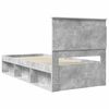 vidaXL Cadru de pat Gri Concret 75 x 190 cm Lemn de pin masiv