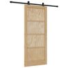 vidaXL Ușă glisantă Natural și Negru 86 x 198,5 cm Lemn masiv de pin