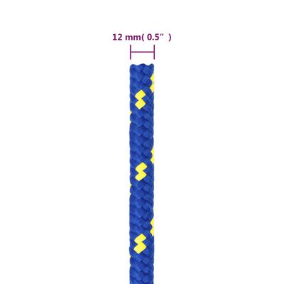vidaXL Frânghie de barcă, albastru, 12 mm, 100 m, polipropilenă
