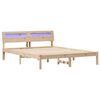 vidaXL Cadru de pat cu headboard Maro 150 x 200 cm Lemn de pin masiv