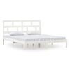 vidaXL Cadru de pat Super King, alb, 180x200 cm, lemn masiv