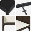 vidaXL Set de masă pentru grădină cu pernă 9 pcs Maro poliratan