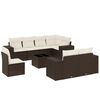 vidaXL Set canapele de grădină cu perne, 9 piese, maro, poliratan