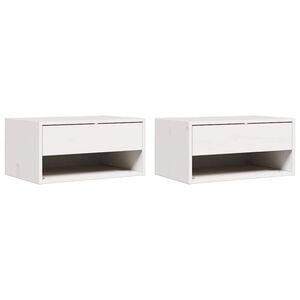 vidaXL Noptieră 2 buc. Alb 50 x 32,5 x 24 cm Lemn masiv de pin