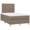 vidaXL Pat box spring cu saltea, taupe, 120x190 cm material textil