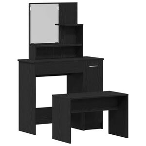 vidaXL Set de Dressing 2 buc. Stejar Negru 86,5 x 35 x 136 cm