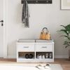 vidaXL Bancă pentru hol „SANDNES” albă 87x40x50 cm, lemn masiv de pin
