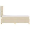 vidaXL Pat cu arcuri cu saltea cu headboard Crem 100 x 200 cm țesătură