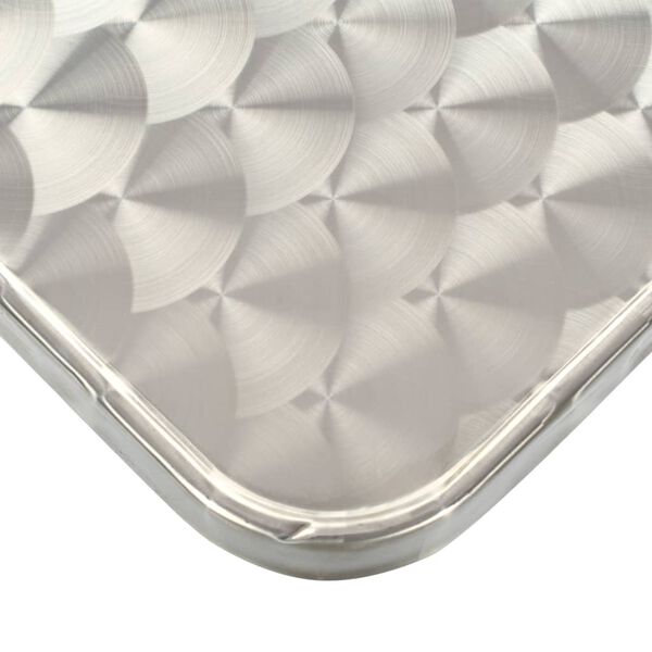 vidaXL Masă de grădină, argintiu, 80 x 80 x 70 cm, aluminiu