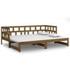 vidaXL Pat extensibil de zi, maro miere, 2x(90x200) cm, lemn masiv pin