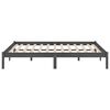 vidaXL Cadru de pat Super King, gri, 180x200 cm, lemn masiv