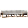 vidaXL Set de canapele de exterior 5 buc. Natural și gri deschis