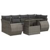vidaXL Set canapele de grădină, 7 piese, cu perne, gri, poliratan