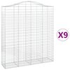 vidaXL Coșuri gabion arcuite, 9 buc, 200x50x220/240cm, fier galvanizat
