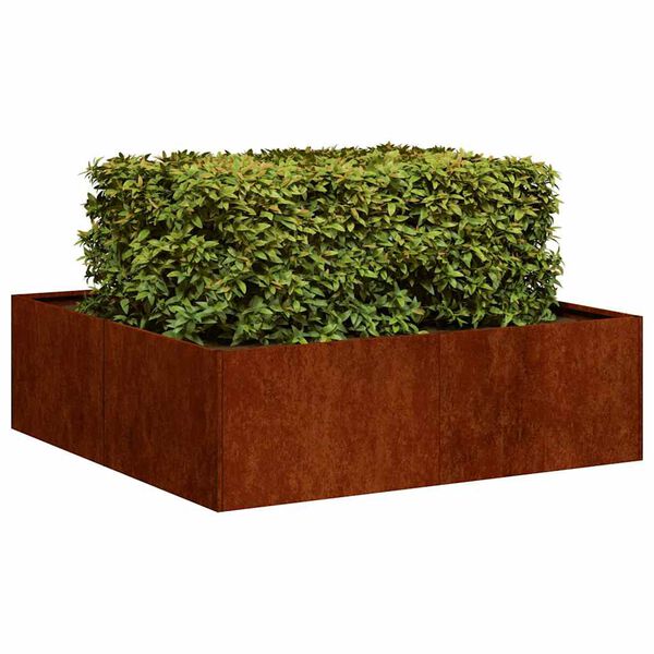 vidaXL Jardinieră Rusty 100x100x30 cm Oțel pentru intemperii
