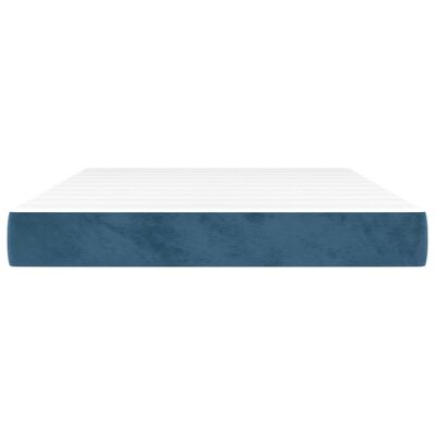 vidaXL Saltea de pat cu arcuri, albastru închis, 140x200x20cm, catifea