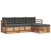 vidaXL Set de canapele de exterior 4 buc. Natural și Antracit