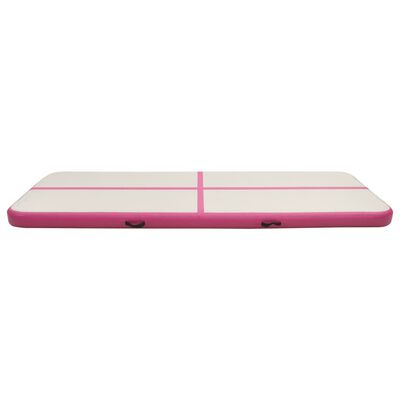 vidaXL Saltea gimnastică gonflabilă cu pompă roz 500x100x15 cm PVC